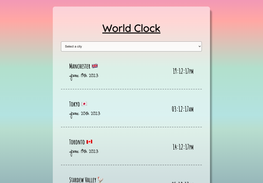 Image of World Clock Page
